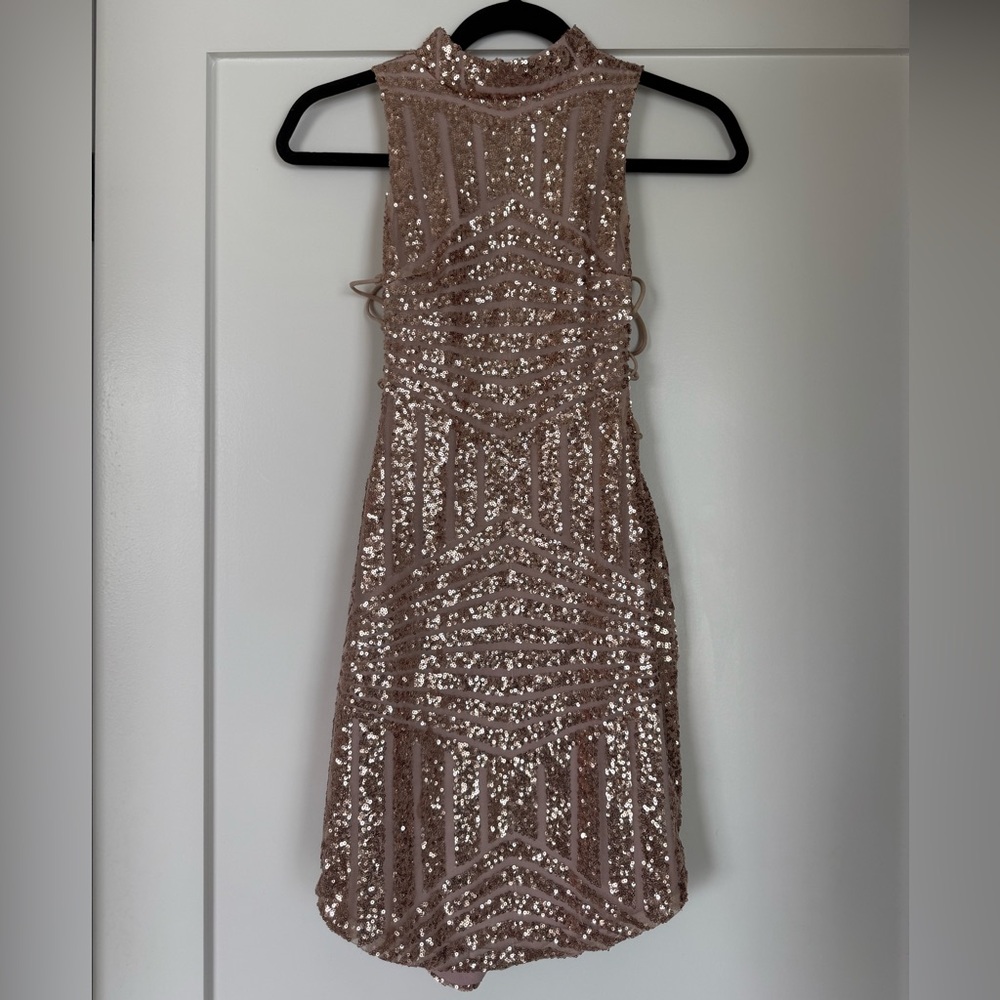 Sparkling Rose Gold Sequin Dress